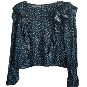 WILD FABLE FLORAL RUFFLED BLOUSE